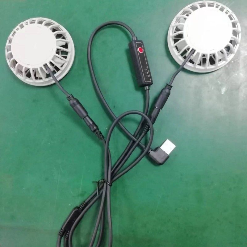 Hafif Yaz Soğutma Pantolonları Fan Slim 25mm USB Anahtar Kablosuyla Bağlanmış İki Fan