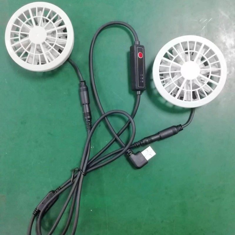 Hafif Yaz Soğutma Pantolonları Fan Slim 25mm USB Anahtar Kablosuyla Bağlanmış İki Fan