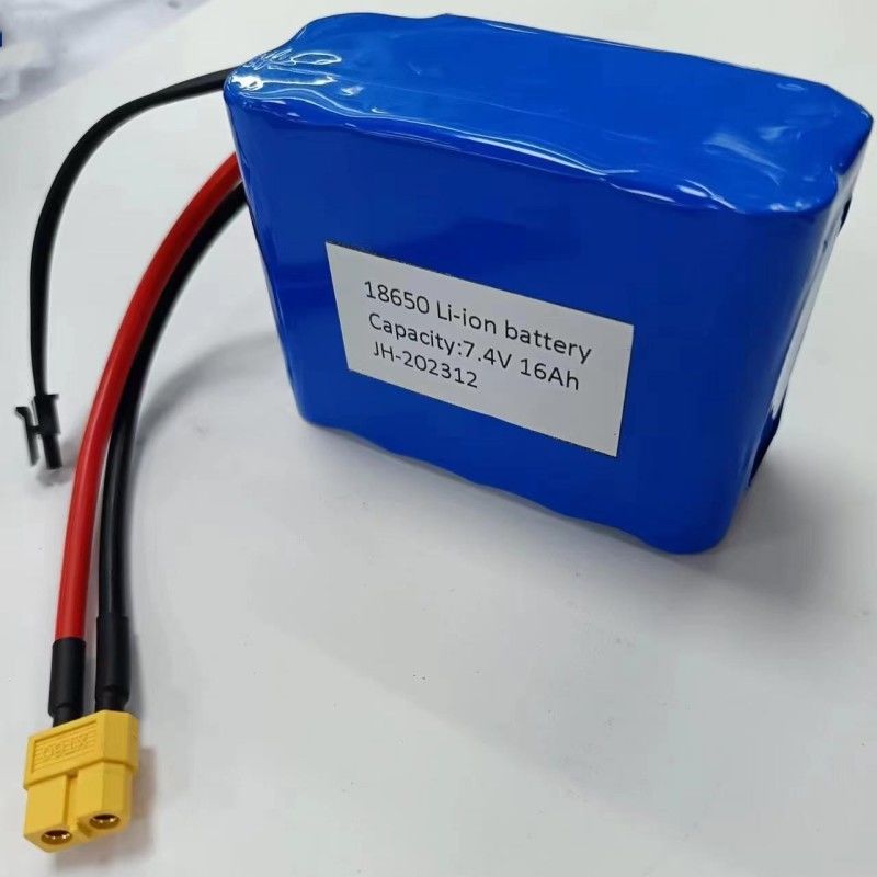 Özel Pil Paketi 7.4V 16Ah 2S5P 18650 Hücre 3200mAh BMS 25A MX3.0 Şarj Plug ile
