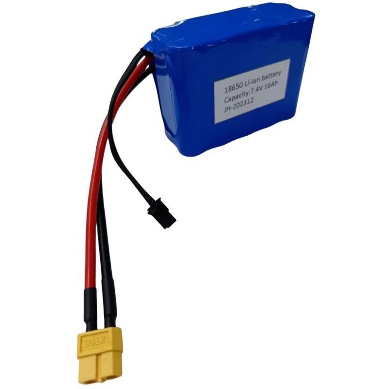 Özel Pil Paketi 7.4V 16Ah 2S5P 18650 Hücre 3200mAh BMS 25A MX3.0 Şarj Plug ile