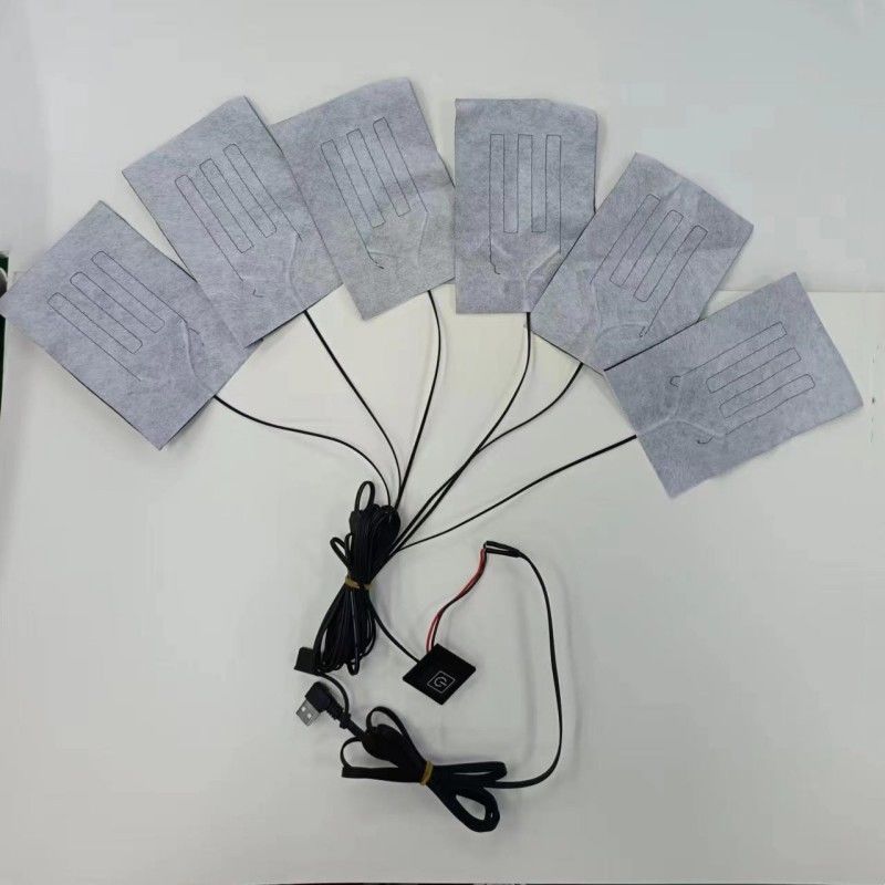 6'da 1 giysiler için özel ısıtıcı her biri 10 X 15cm Siyah 5V USB anahtarlı