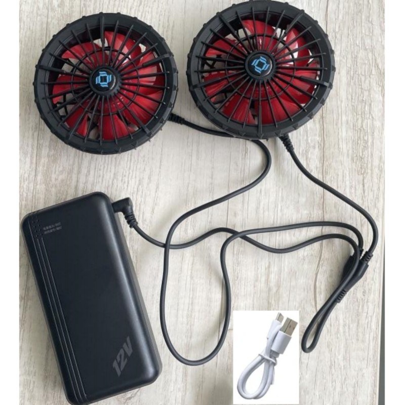 Klimalı Ceket Soğutma Fan Bataryası 12v 20000mAh Yüksek Hız 10H Çalışma Süresi