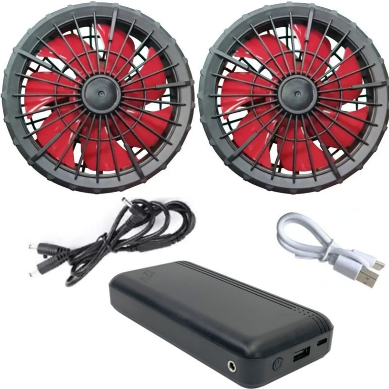 Klimalı Ceket Soğutma Fan Bataryası 12v 20000mAh Yüksek Hız 10H Çalışma Süresi