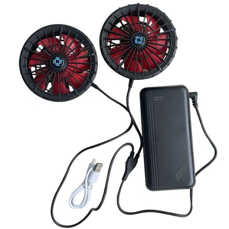 12v Pilli Ceket Soğutma Ventilatörü Tam Hız 12 Saat Çalışan Soğutma Ceket Ceket