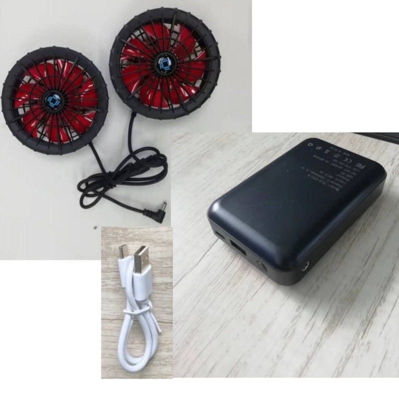 Çalışma Giysi Ceket Soğutma Ventilatör Batarya Seti 12V 10000mAh Çince fırçasız motorla