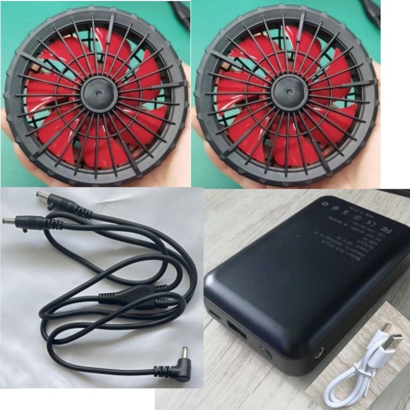 Çalışma Giysi Ceket Soğutma Ventilatör Batarya Seti 12V 10000mAh Çince fırçasız motorla