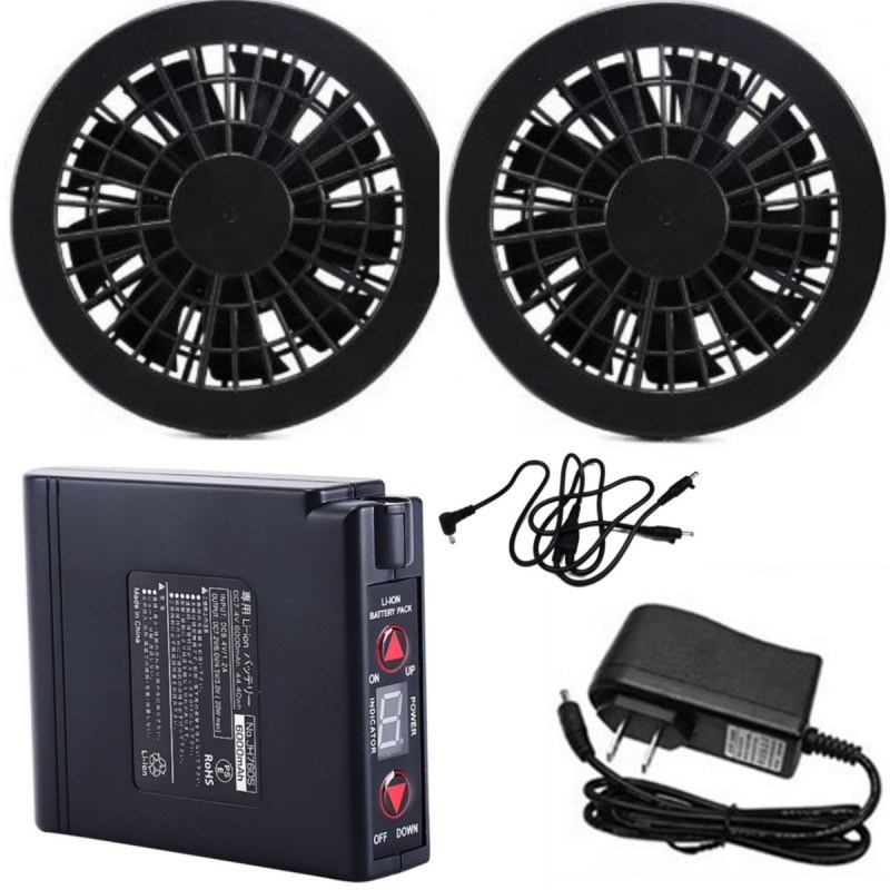 7.2V Ceket Soğutma Ventilatörü Pil Seti 4400mAh Yaz Çalışma Giysileri için Şarjla