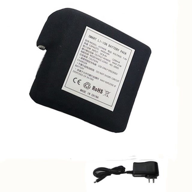 Siyah kumaş sarılmış batarya 7.4V 4400mAh 5200mAh 6400mAh 7000mAh Batarya Isıtmalı yelek için