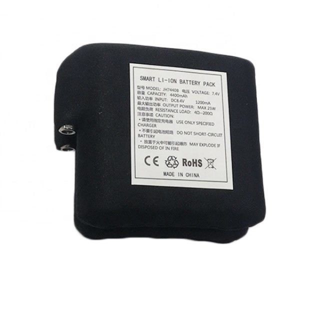 Siyah kumaş sarılmış batarya 7.4V 4400mAh 5200mAh 6400mAh 7000mAh Batarya Isıtmalı yelek için