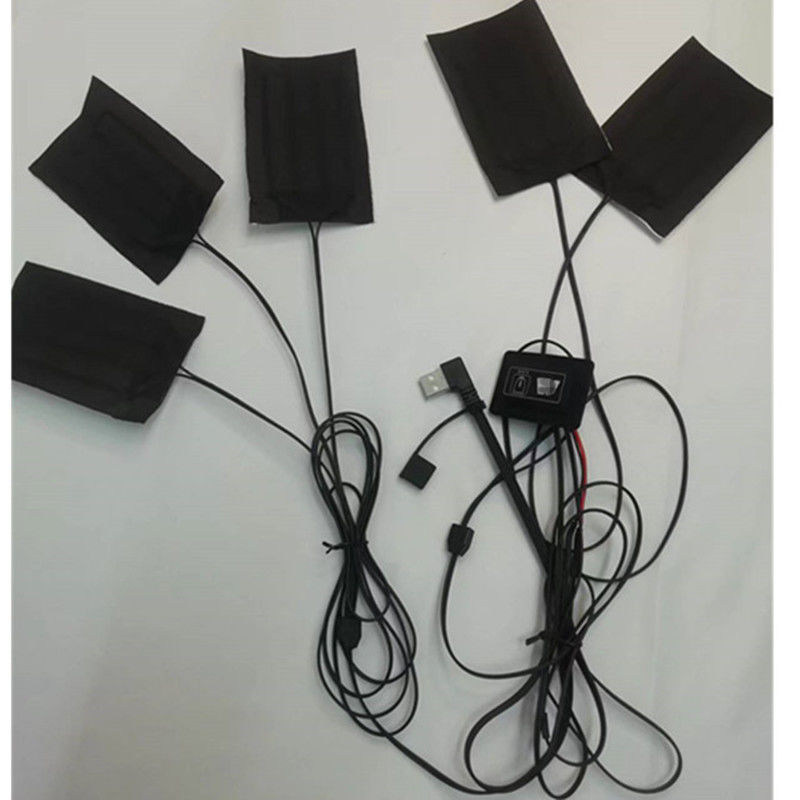 Karbon Fiber Isıtma Yastığı 5 Yastık 7x11cm Kıyafetler İçin Bir veya İki Değiştirme Düğmesi