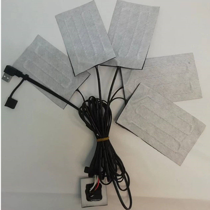 Karbon Fiber Isıtma Yastığı 5 Yastık 7x11cm Kıyafetler İçin Bir veya İki Değiştirme Düğmesi