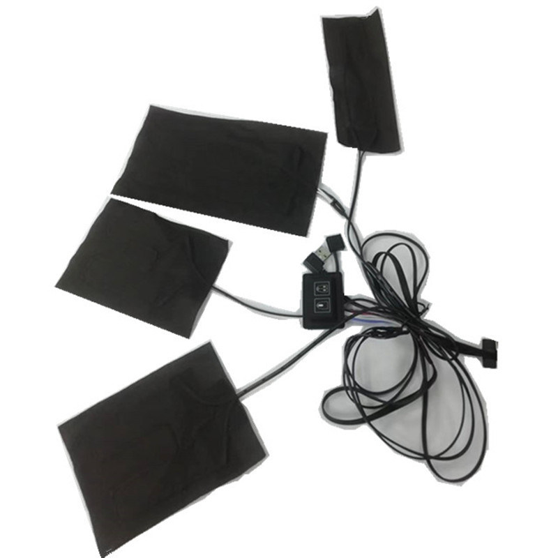 Ceket Isıtma Yastığı 4 Yastık 4 İçinde 1 Uzak Kızılötesi 5V USB Isıtma Yastığı Kıyafetler için
