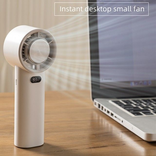 Kademesiz Hız Ayarlı Buz Soğutma Fanı 13000 RPM Bıçaksız Taşınabilir El Tipi Fan 3600mAh