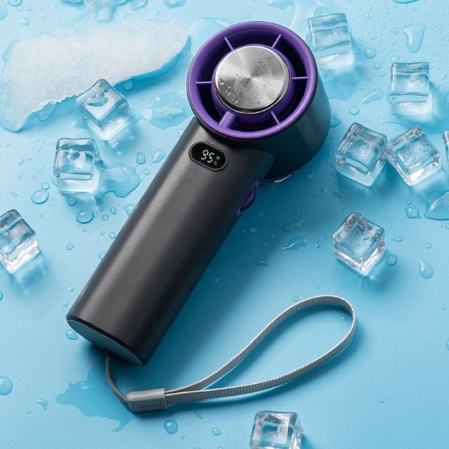 Kademesiz Hız Ayarlı Buz Soğutma Fanı 13000 RPM Bıçaksız Taşınabilir El Tipi Fan 3600mAh
