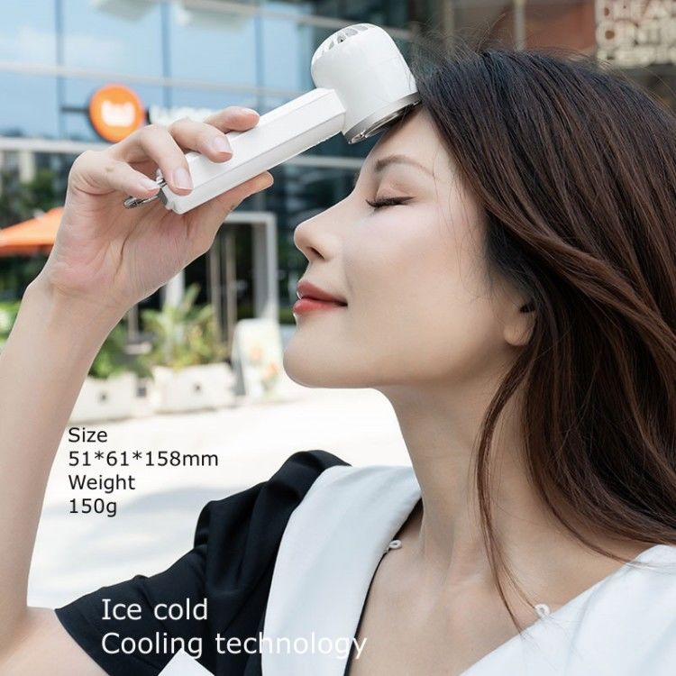Küçük Yarım iletken soğutma vantilatörü Beş seviye Güçlü Rüzgar Buz Soğuk Ventilatörü Bladeless Mini El Ventilatörü Buz Soğutucu ile