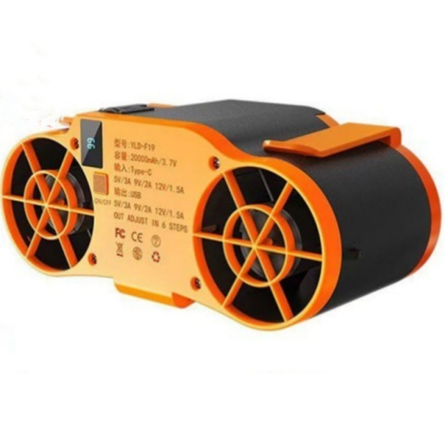 20000mAh Pil Taşınabilir Bel Fanı 6 Ayarlanabilir Hız Seviyesi ve Güç Bankası İşlevi