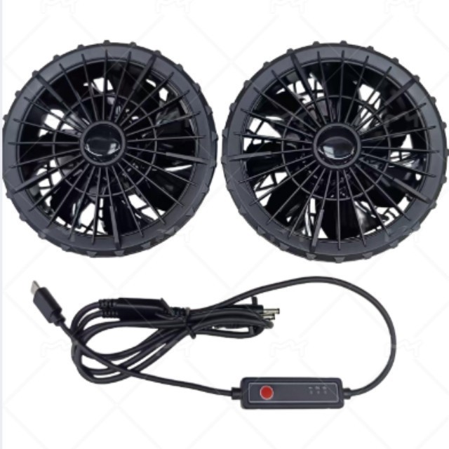 5V hava soğutma vantilatörü 2pcs Dışarıdaki işçiler için gömlek vantilatörü C tipi fişle