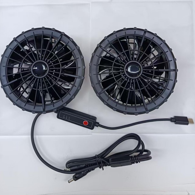 5V hava soğutma vantilatörü 2pcs Dışarıdaki işçiler için gömlek vantilatörü C tipi fişle
