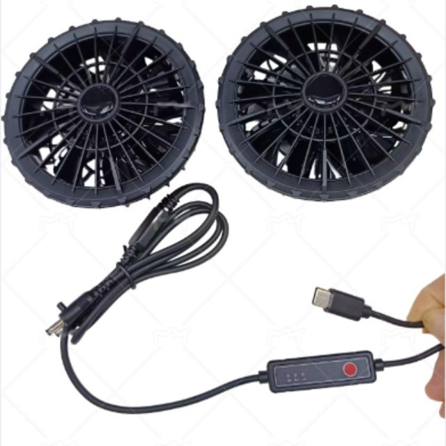 5V hava soğutma vantilatörü 2pcs Dışarıdaki işçiler için gömlek vantilatörü C tipi fişle