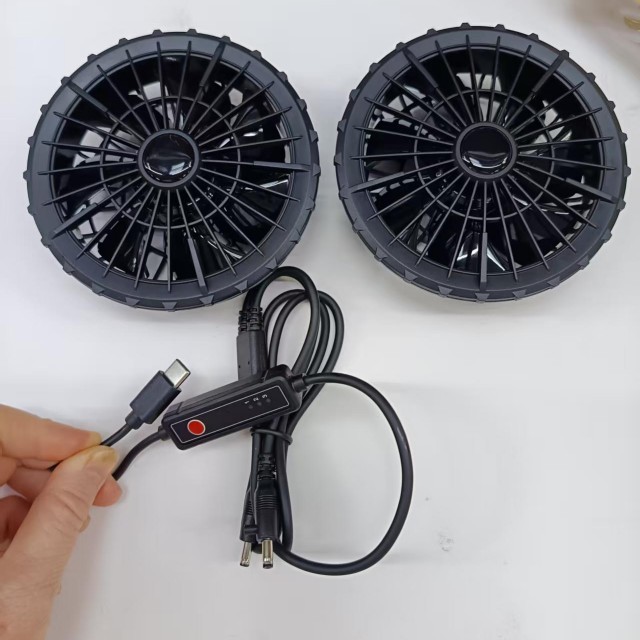 5V hava soğutma vantilatörü 2pcs Dışarıdaki işçiler için gömlek vantilatörü C tipi fişle